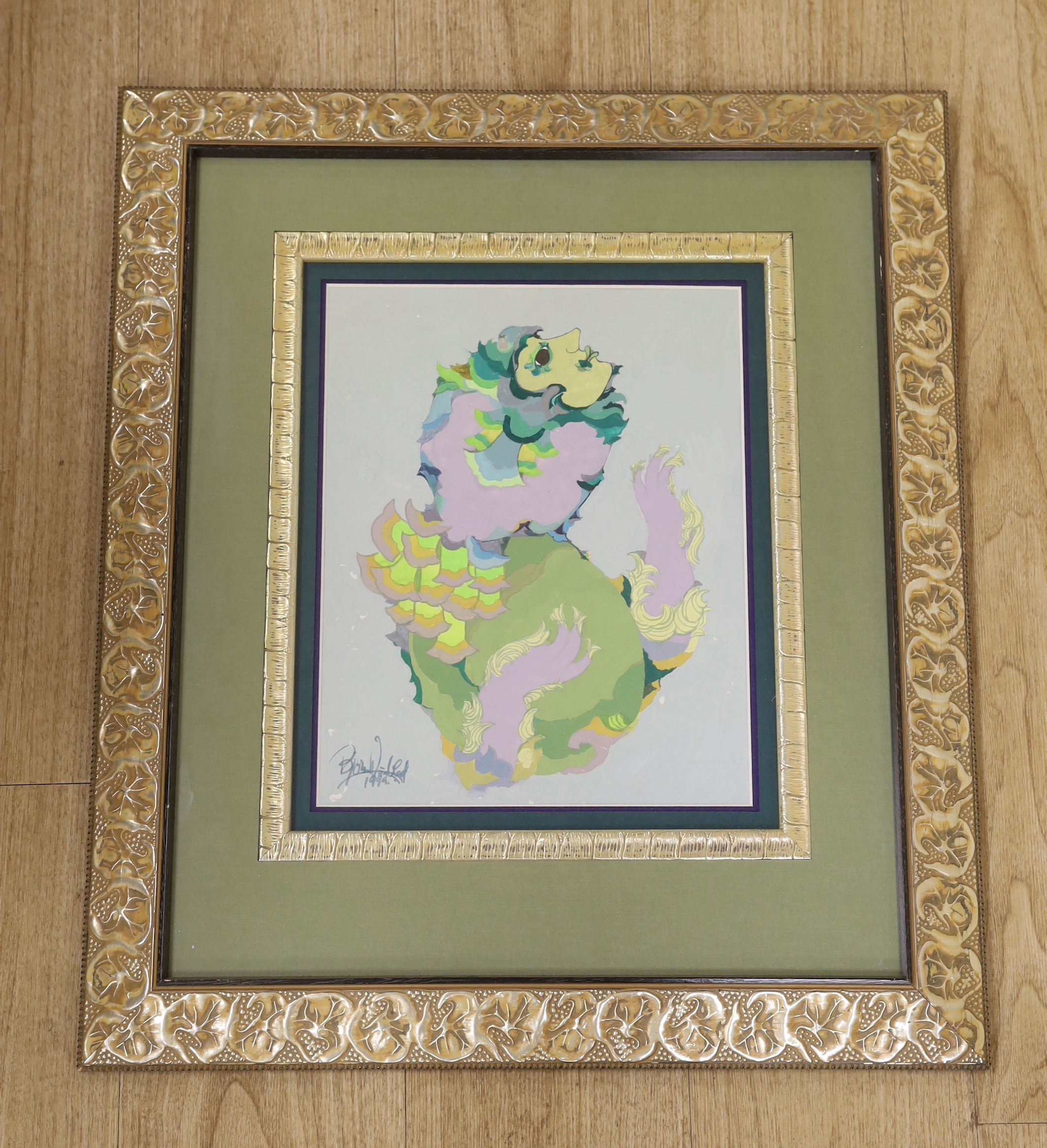 Bjørn Wiinblad (1918-2006), gouache and watercolour, 'Neptune', signed and dated 1999, 35 x 28cm